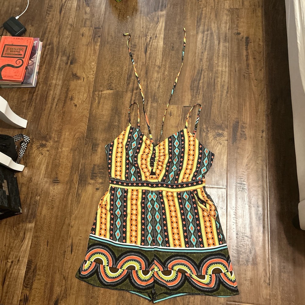 Promesa Black and Multicolor Romper